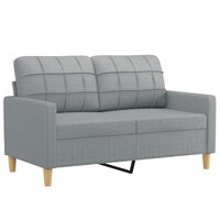 2-delige Loungeset met kussens stof lichtgrijs 3