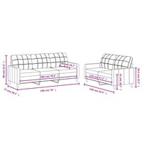 2-delige Loungeset met kussens stof lichtgrijs 6