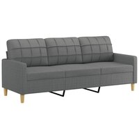 2-delige Loungeset met kussens stof donkergrijs 4