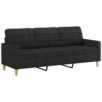 2-delige loungeset met kussens stof zwart 4