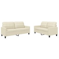 2-delige Loungeset met kussens kunstleer cr&amp;egrave;me 2