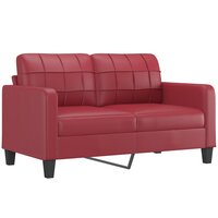 2-delige Loungeset met kussens kunstleer wijnrood 4