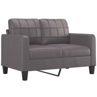 2-delige Loungeset met kussens kunstleer grijs 3