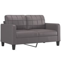 2-delige Loungeset met kussens kunstleer grijs 4