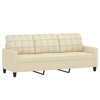 2-delige Loungeset met kussens kunstleer cr&amp;egrave;me 4
