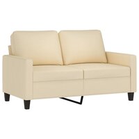 2-delige Loungeset met kussens stof cr&amp;egrave;mekleurig 3