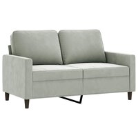 2-delige Loungeset met kussens fluweel lichtgrijs 3