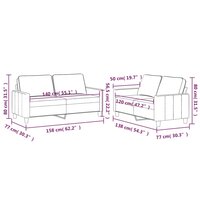 2-delige Loungeset met kussens fluweel donkergrijs 6