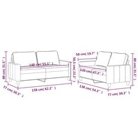 2-delige Loungeset met kussens fluweel zwart 6