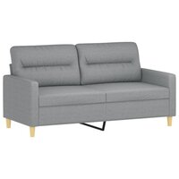 2-delige Loungeset met kussens stof lichtgrijs 4