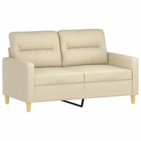 2-delige Loungeset met kussens stof cr&amp;egrave;mekleurig 3
