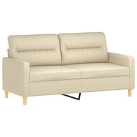 2-delige Loungeset met kussens stof cr&amp;egrave;mekleurig 4