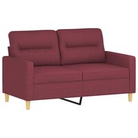 2-delige Loungeset met kussens stof wijnrood 3