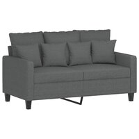2-delige Loungeset met kussens stof donkergrijs 3