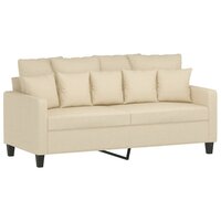 2-delige Loungeset met kussens stof cr&amp;egrave;mekleurig 4
