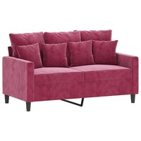 2-delige Loungeset met kussens fluweel wijnrood 3