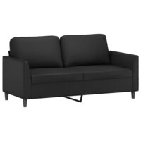 2-delige Loungeset met kussens kunstleer zwart 4