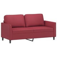 2-delige Loungeset met kussens kunstleer wijnrood 4