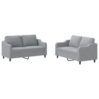 2-delige Loungeset met kussens stof lichtgrijs 2