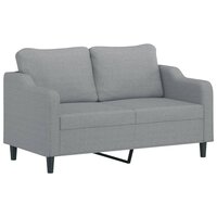 2-delige Loungeset met kussens stof lichtgrijs 4