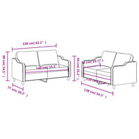 2-delige Loungeset met kussens stof donkergrijs 6