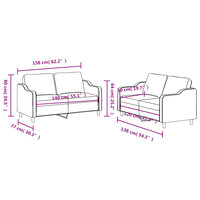 2-delige Loungeset met kussens stof lichtgeel 6