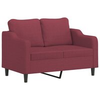 2-delige Loungeset met kussens stof wijnrood 3