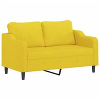 3-delige Loungeset met kussens stof lichtgeel 4