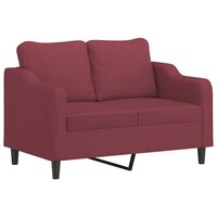 2-delige Loungeset met kussens stof wijnrood 3