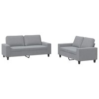 2-delige Loungeset stof lichtgrijs 2