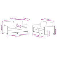 2-delige Loungeset fluweel lichtgrijs 7