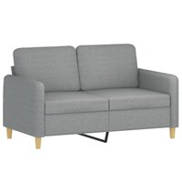 2-delige Loungeset met kussens stof lichtgrijs 3