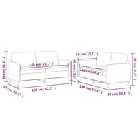 2-delige Loungeset met kussens stof taupe 7