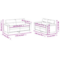 2-delige Loungeset met kussens kunstleer grijs 7
