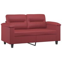 2-delige Loungeset met kussens kunstleer wijnrood 3