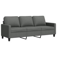 Driezitsbank 180 cm stof donkergrijs 2