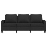 Driezitsbank 180 cm stof zwart 4