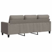 Driezitsbank 180 cm stof taupe 6