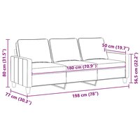 Driezitsbank 180 cm stof taupe 9