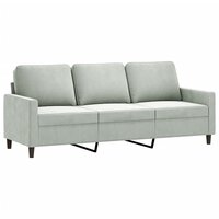 Driezitsbank 180 cm fluweel lichtgrijs 2