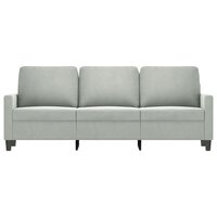 Driezitsbank 180 cm fluweel lichtgrijs 3