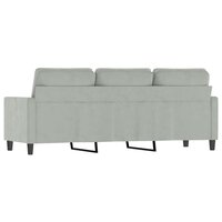 Driezitsbank 180 cm fluweel lichtgrijs 5