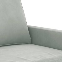 Driezitsbank 180 cm fluweel lichtgrijs 6