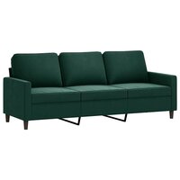 Driezitsbank 180 cm fluweel donkergroen 2