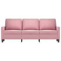Driezitsbank 180 cm fluweel roze 3