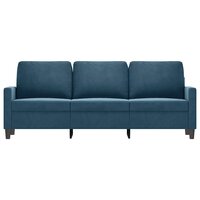 Driezitsbank 180 cm fluweel blauw 3