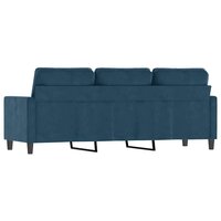 Driezitsbank 180 cm fluweel blauw 5
