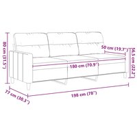 Driezitsbank 180 cm stof lichtgeel 9