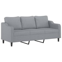 Driezitsbank 180 cm stof lichtgrijs 2