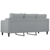 Driezitsbank 180 cm stof lichtgrijs 5